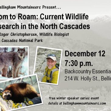 Dec. 12th Speaker- Current Wildlife Research in the N. Cascades